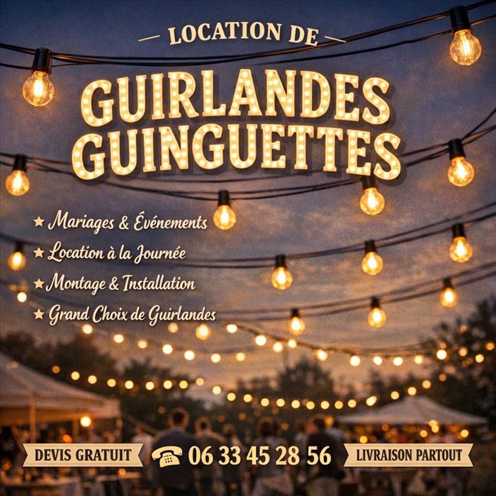 Location guirlandes guinguettes et ciel étoilé mariage