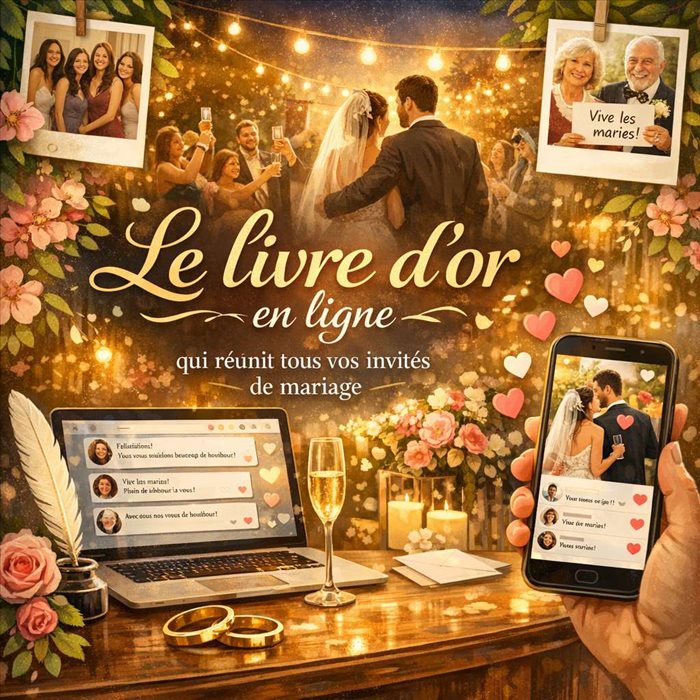 Le livre d’or en ligne qui réunit tous vos invités de mariage