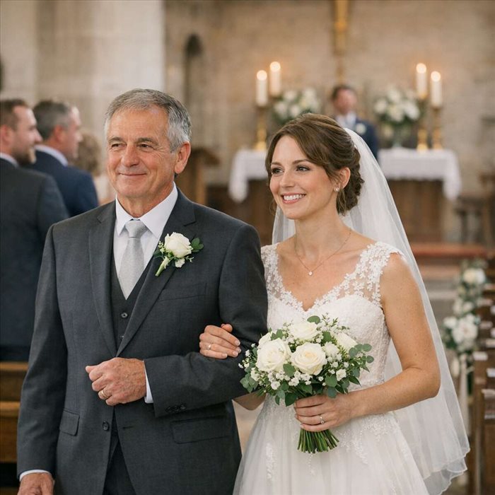 Pourquoi le père accompagne-t-il la mariée à l’autel ? Origine et sens
