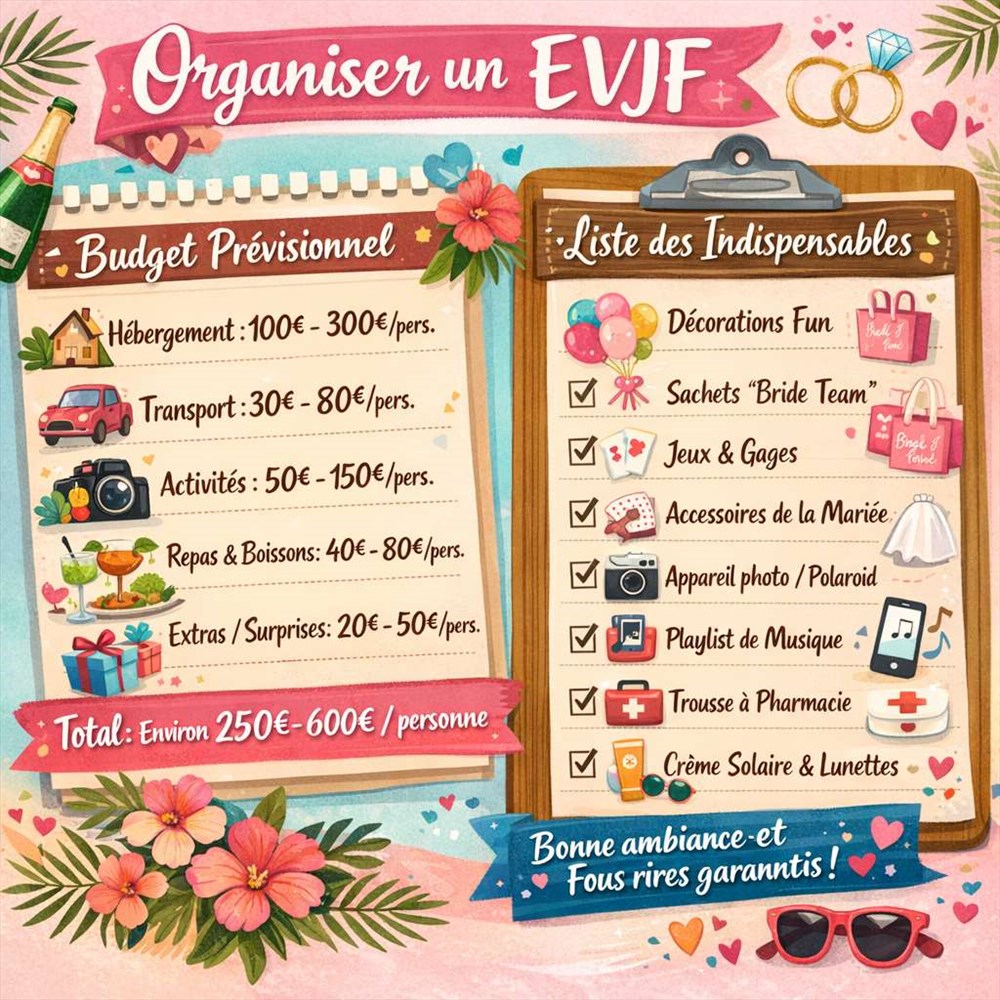Organiser un EVJF : le budget et la liste des indispensables à ne pas oublier