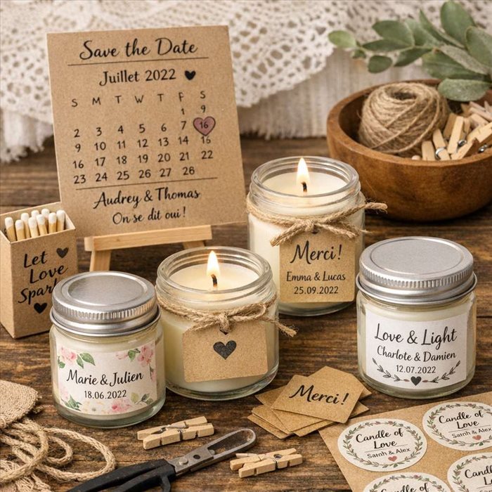 Mini-bougies de mariage : budget et calendrier DIY
