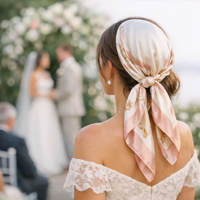 Comment porter un foulard en soie pour un mariage élégant ?
