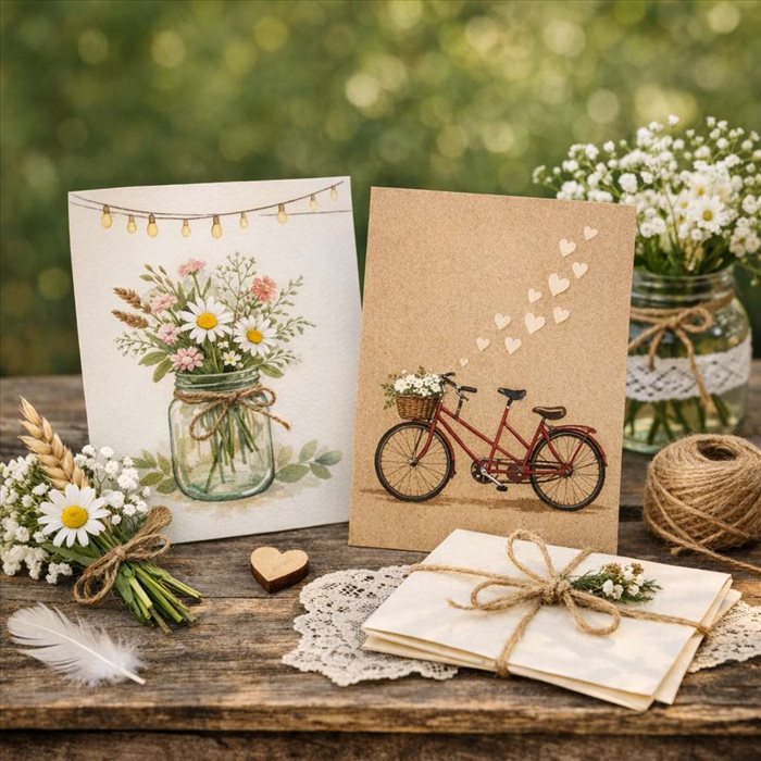 Faire-part mariage champêtre : couleurs et illustrations parfaites