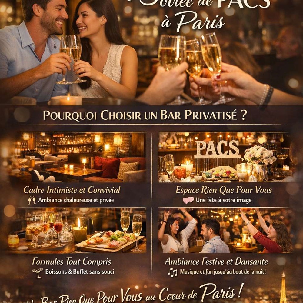 Vin d'honneur ou soirée de PACS à Paris : pourquoi choisir un bar privatisé ?
