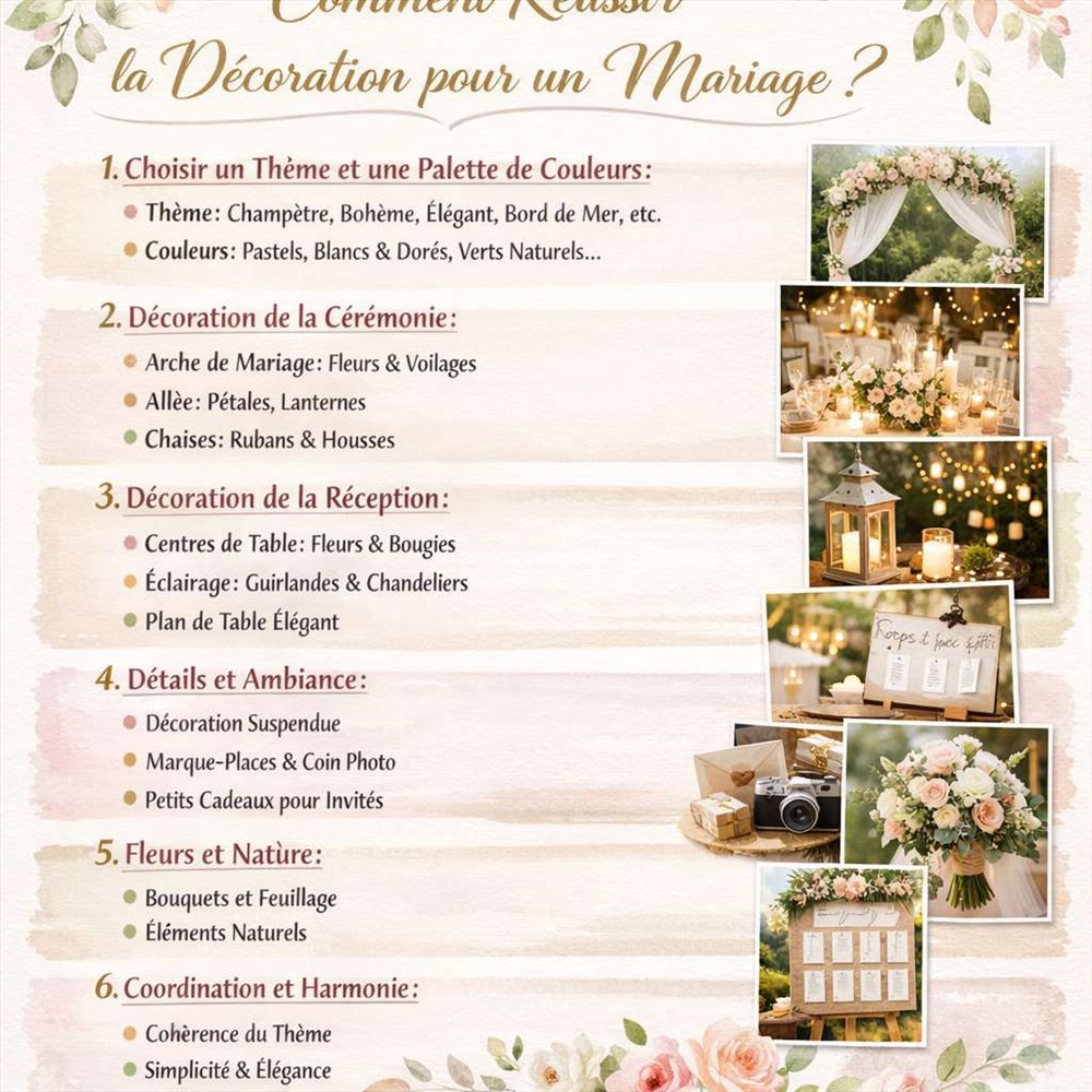 Comment réussir la décoration pour un mariage ?